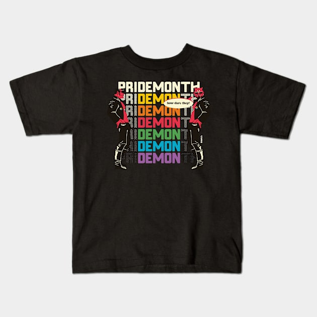 priDEMONth Ton Of Finland parody black Kids T-Shirt by raffaus